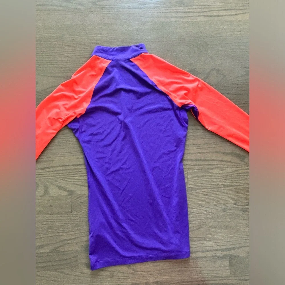 NIKE Pro dri-fit fitted 1/4 zip pullover purple orange women’s size small